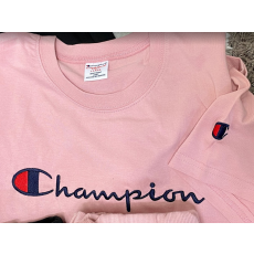 ชุด set champion เบอร์ XL สีชมพู (กางเกงขาสั้น+เสื้อยืดแขนสั้น)