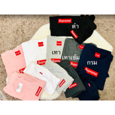 ชุด set superme เบอร์ L สีเทาเข้ม (กางเกงขาสั้น+เสื้อยืดแขนสั้น)