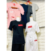 ชุด set superme เบอร์ L สีกรม (กางเกงขาสั้น+เสื้อแขนสั้น)